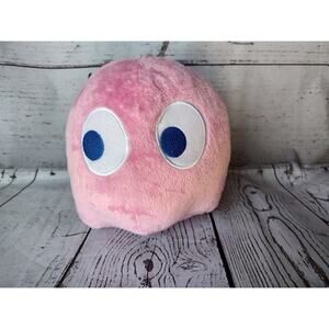 Bandai Banco Ms. Pac Man Pinky Pink Ghost 7” Plush Stuffed Animal Toy Factory